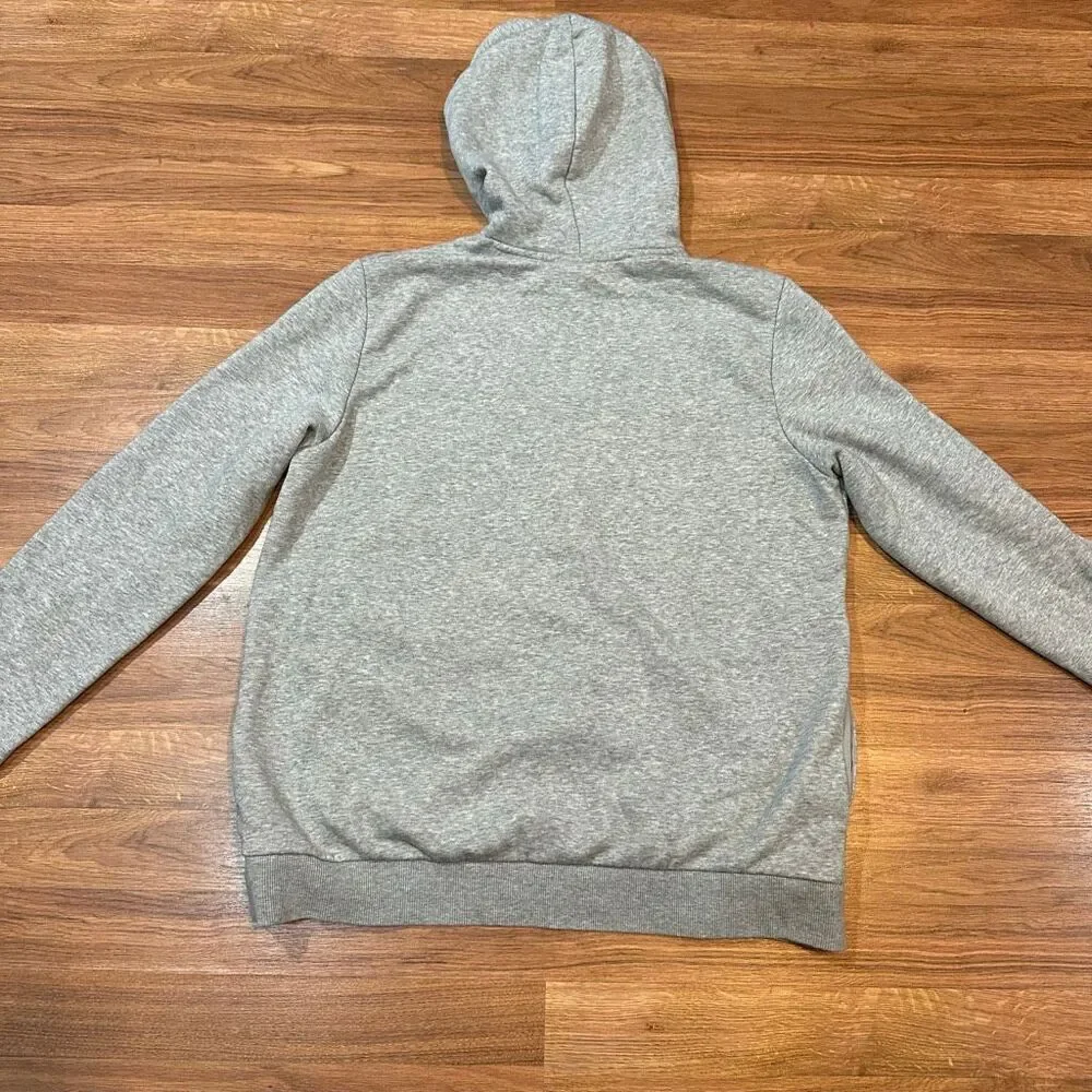 Adidas Long-Sleeve Hoodie Sweatshirt Gray with White | Men Size XL
